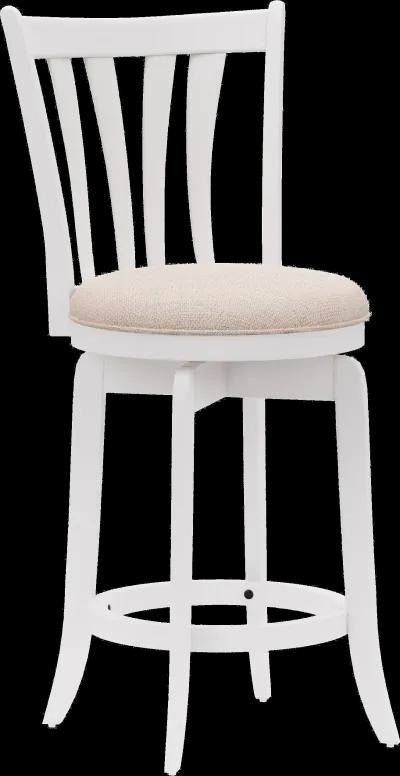 Savana White Swivel Counter Height Stool