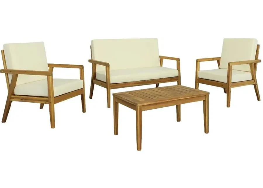 Cape Cod Natural 4 pc Outdoor Seating Set