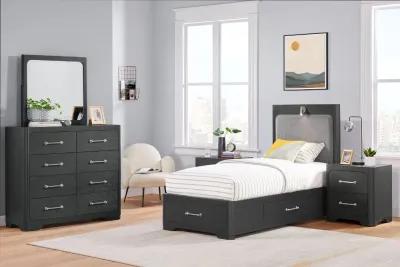 Loft Black Twin Storage Bed