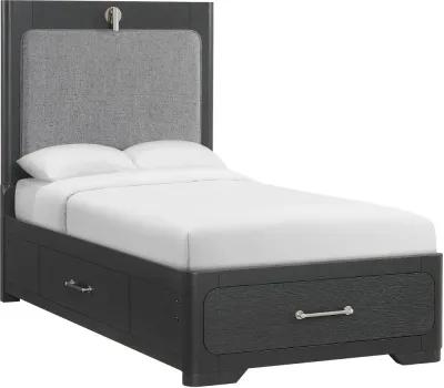 Loft Black Twin Storage Bed