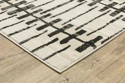 Raylan 5 x 8 Abstract Ivory Black Area Rug