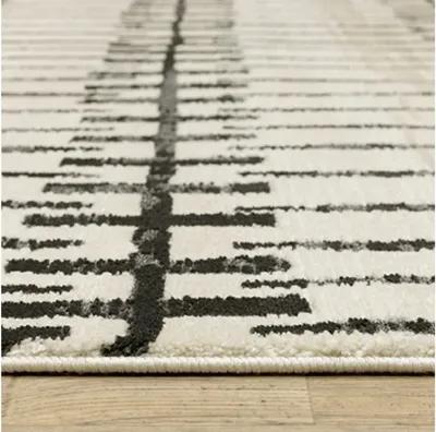 Raylan 5 x 8 Abstract Ivory Black Area Rug