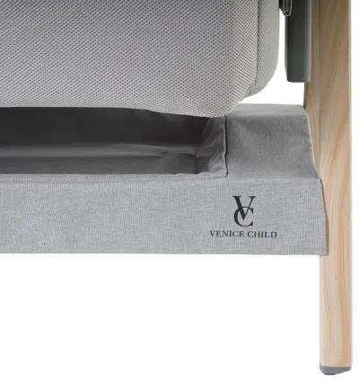 Venice Child California Dreaming Gray Wood Bedside Bassinet