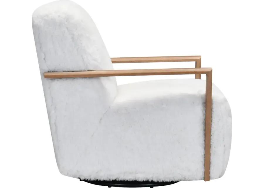 Texas White and Natural Swivel Chair