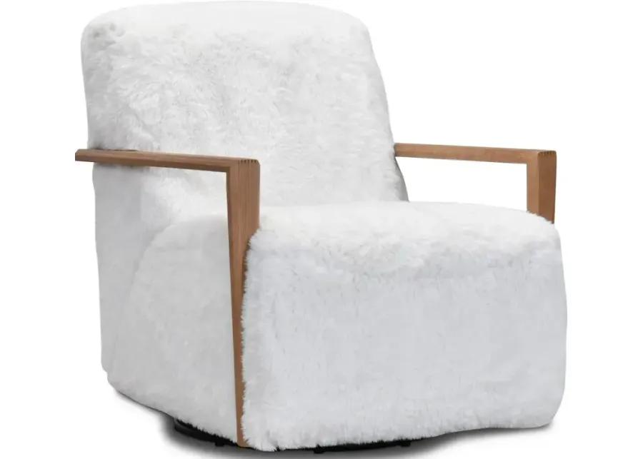 Texas White and Natural Swivel Chair