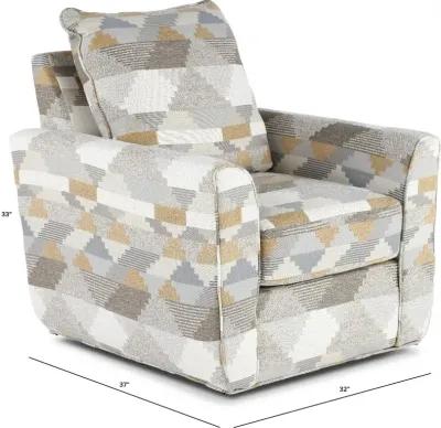 Dodge Gray Pattern Swivel Chair