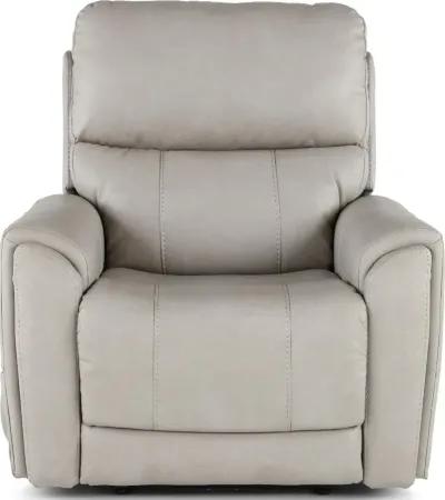 Damon Dove Gray Power Recliner with Heat and Massage