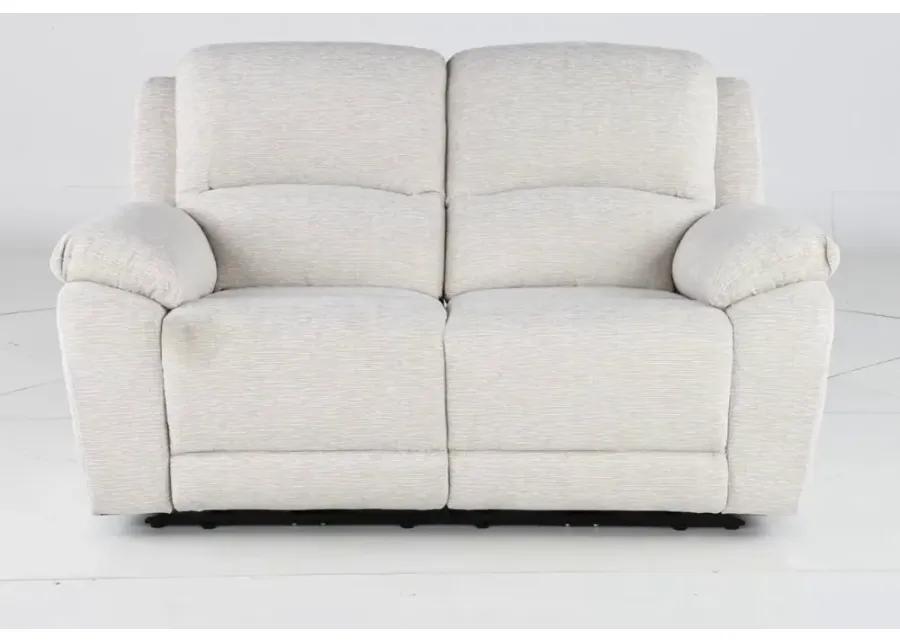 Birch Opal White Power Reclining Loveseat