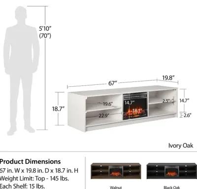 Noble Brown 67" Fireplace TV Stand