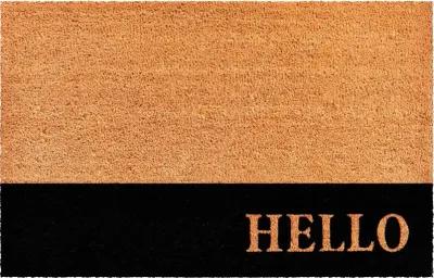 Hello Black Stripe Doormat