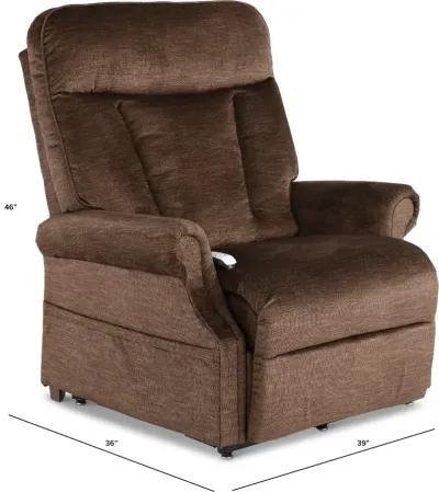 Darby Java Brown Power Lift Recliner