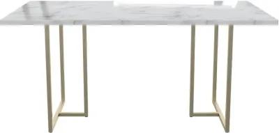 Astor White Marble and Gold Dining Table