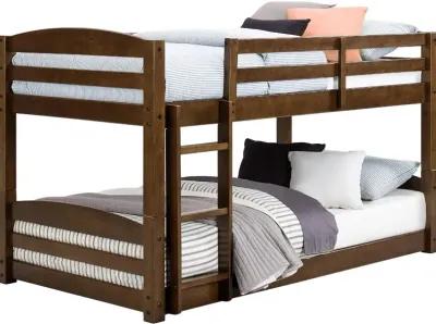 Sierra Brown Low Twin-over-Twin Convertible Bunk Bed