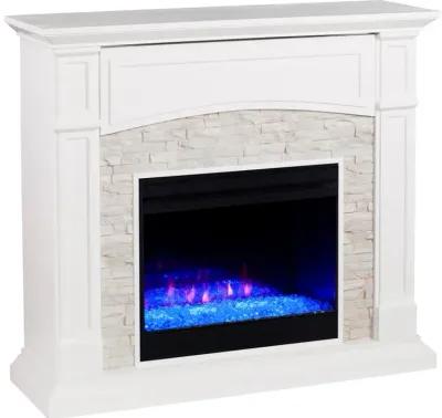 Seneca White Color Changing Fireplace Mantel