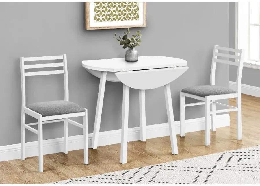 Hadley White 3 Piece Dining Set