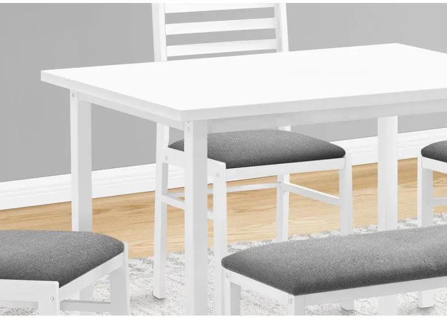 Hadley White 5 Piece Dining Set