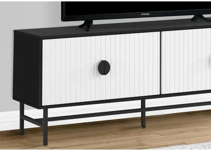 Maeve White and Black 60" TV stand