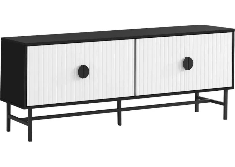 Maeve White and Black 60" TV stand