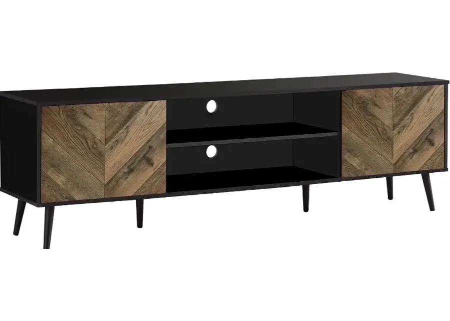 Heather Dark Brown and Black 72" TV Stand