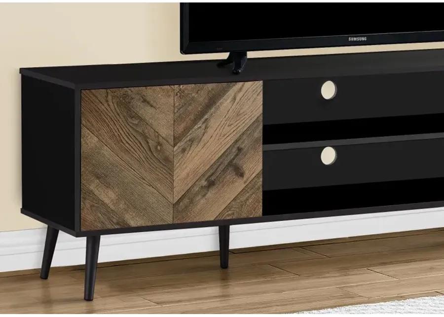 Heather Dark Brown and Black 72" TV Stand