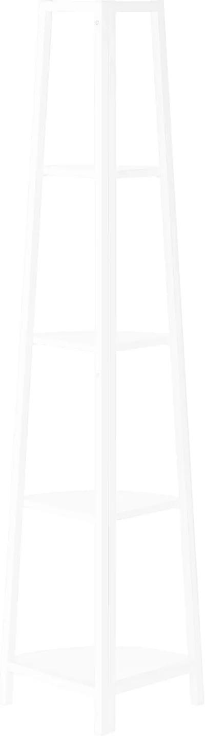 Connor 60-Inch White Corner Bookshelf