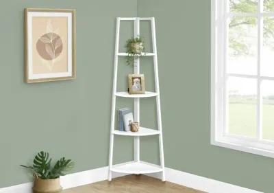 Connor 60-Inch White Corner Bookshelf