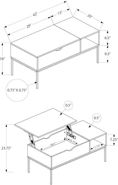 Landon Gray Lift-Top Coffee Table