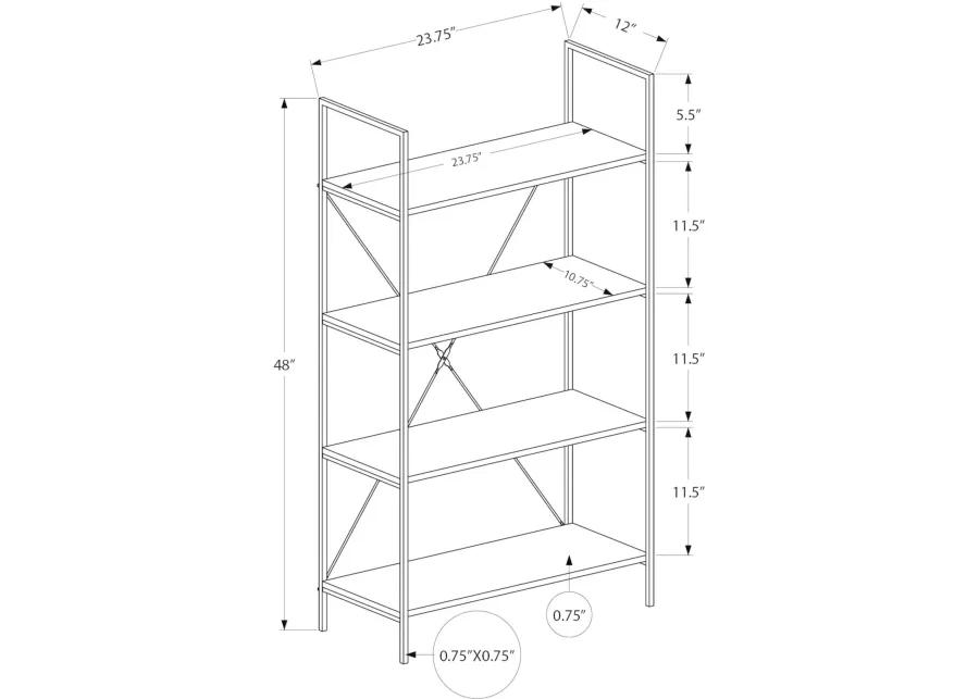 Winston 48-Inch Brown Modern Bookshelf