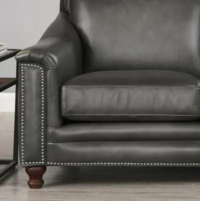 Billingham Ash Gray Leather Loveseat