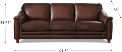 Billingham Caramel Brown Leather Sofa