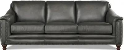 Billingham Ash Gray Leather Sofa