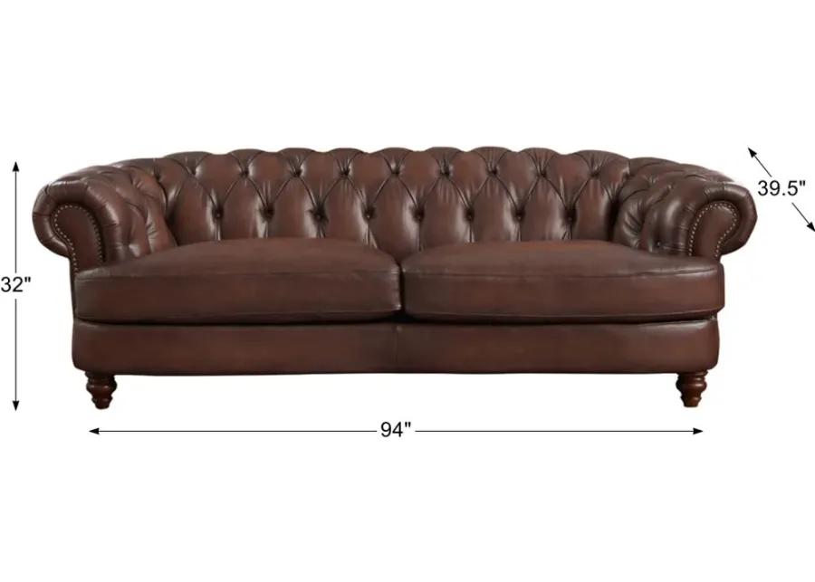 Nottingham Caramel Brown Leather Sofa