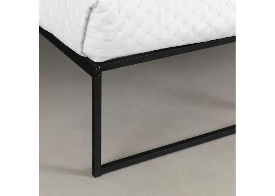 Mezzy Beige and Black Queen Upholstered Platform Bed - South Shore