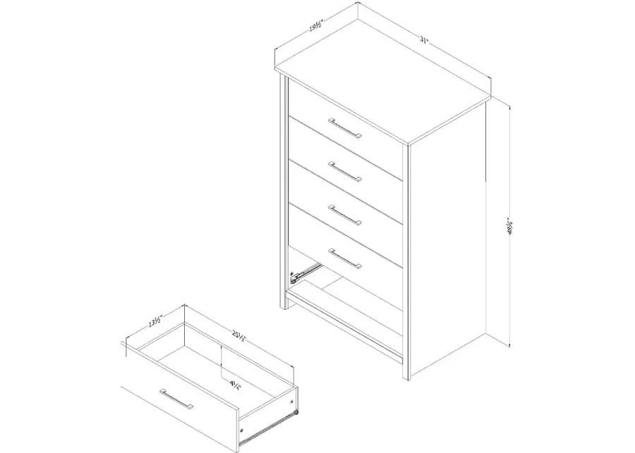 Fernley White Chest of Drawers - South Shore