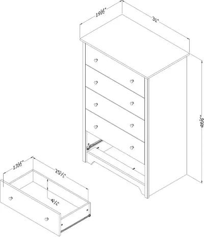 Vito Natural Ash 5-Drawer Chest