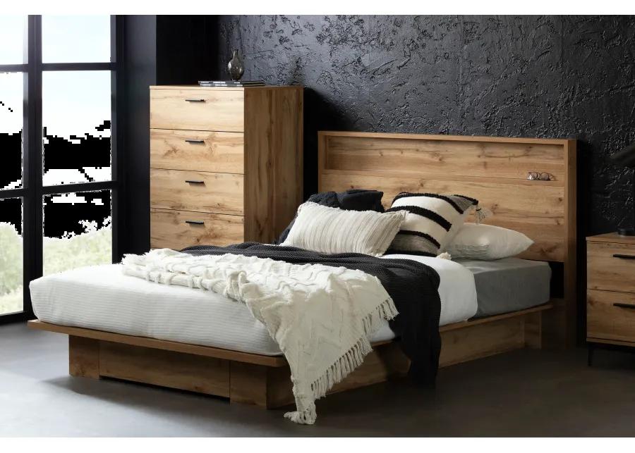 Musano Oak Full/Queen Bed with Headboard