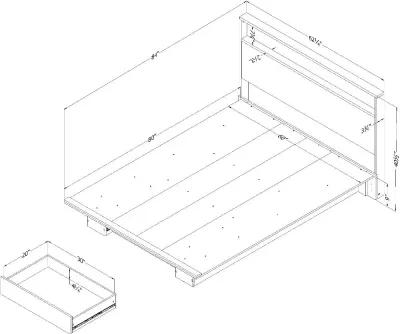 Cavalleri Oak Full-Queen Platform Bed - South Shore