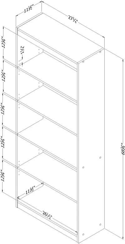 South Shore Axess Morgan Cherry 5-Shelf Bookcase