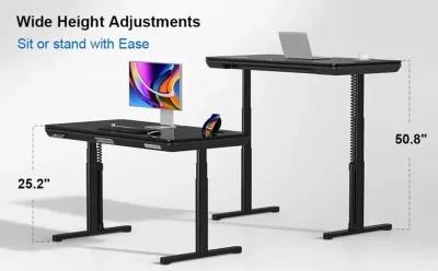 ErgoFx Adjustable Height Standing Desk With Galaxy Glass Desktop