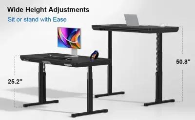 ErgoFx Adjustable Height Standing Desk With Black Desktop