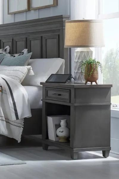 Carmen Slate Gray 1-Drawer Nightstand