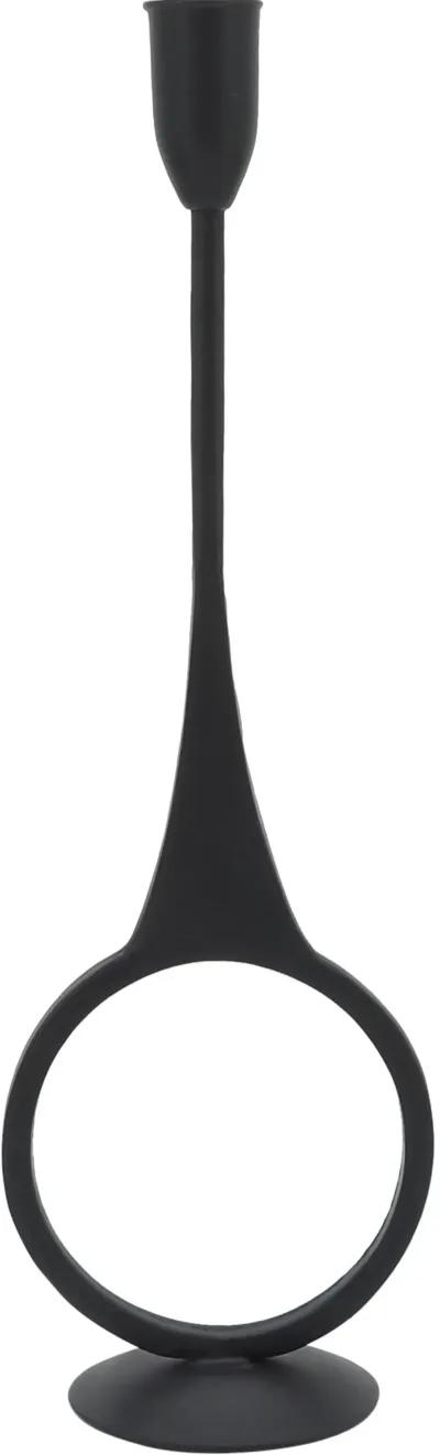 Ember Black Metal 13 Inch Round Candleholder