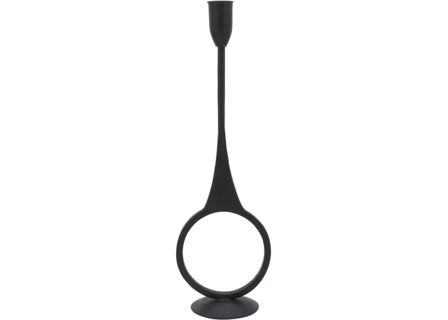 Ember Black Metal 13 Inch Round Candleholder