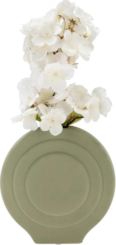 7 Inch Round Sage Green Vase