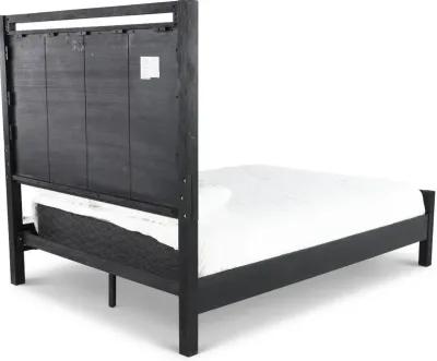 Boho Black Queen Panel Bed