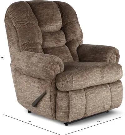 King Comfort Camel Brown Big and Tall Recliner