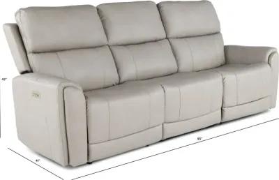 Damon Capriccio Dove Power Reclining Sofa with Power Lumbar and...