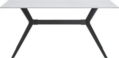 Brixley White Stone and Black Dining Table