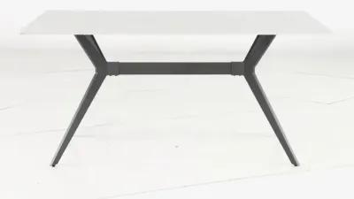 Brixley White Stone and Black Dining Table