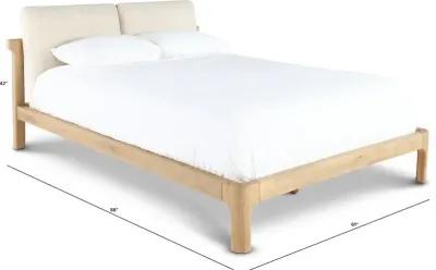 Furano Linen White and Natural Full Platform Bed